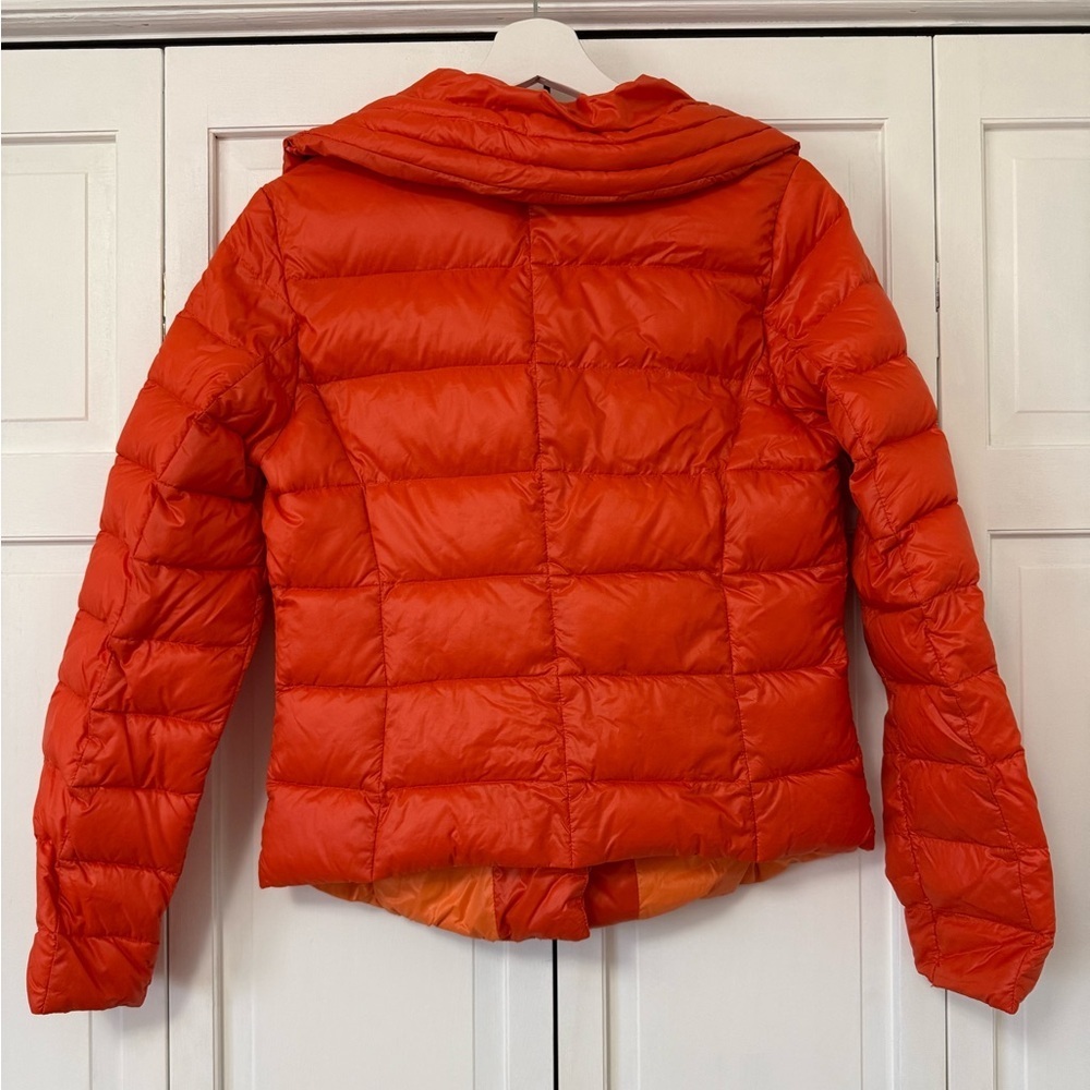 BCBGeneration Vibrant Orange Puffer Jacket 90% Down 10% Waterfowl feathers Med - Picture 2 of 7